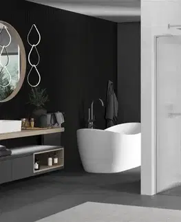 Sprchové dvere MEXEN/S - Kioto L Sprchová zástena WALK-IN 80 x 200, prúžky, chróm 800-080-103-01-09