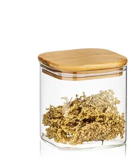 Misky a misy 4Home Sklenená dóza na potraviny s viečkom Bamboo, 550 ml, 550 ml