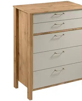Komody do spálne Komoda Indygo K5S dub wotan-beige