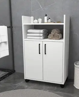 Kúpeľňové skrinky Viacúčelová skrinka Tiraks - White