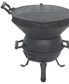 Grily na drevené uhlie Liatinový kotlíkový gril Mercado 35 cm KY1821