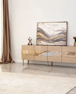 TV stolíky TV stolík Leon - Bronze, Gold