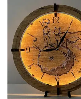 Predlžovacie káble Li-Go 23712/DUB/BAT2 - LED stmievateľné hodiny so senzorom, LED/1xAA, priemer 32 cm, dub 23712/DUB/BAT2