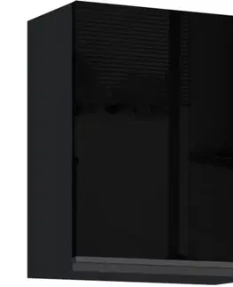 Kuchynské skrinky visiace Kuchynská skrinka Brick G60 čierna/čierna lesk HG