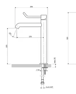 Kúpeľňové batérie OMNIRES - Y [Inclusive Design] vysoká umývadlová batéria, lesklý chróm Y1212ID-CR