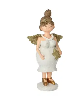 Vianočné dekorácie Figúrka Angel Star 30 cm gold