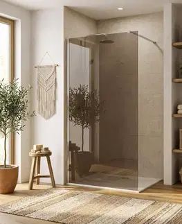 Sprchové dvere REA/S - Sprchová zástena Flexi Brown / Chrome 90 KPL-K99073