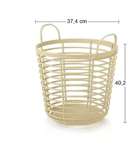 Úložné boxy NABBI IKPIR380 plastový univerzálny kôš s úchytkami 38 cm béžová