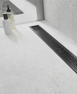 Sprchovacie kúty MEXEN/S - Flat 360° M33 podlahový žľab otočný 90, čierny 1733090-40