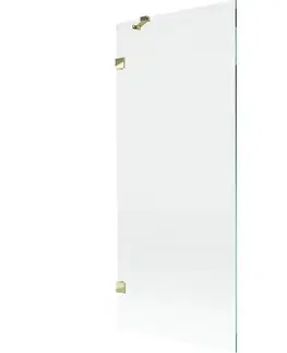 Sprchové dvere MEXEN/S - Lunar vaňová zástena FIX 80 x 150, transparent, zlatá 897-080-000-50-00