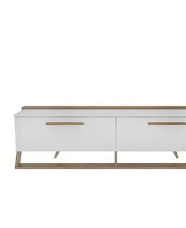 TV stolíky TV stolík Astrid - White, Walnut