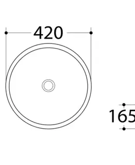 Umývadlá SAPHO - DALMA keramické umývadlo na dosku, priemer 42cm, marfil 127