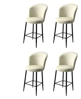 Barové stoličky Bar Stool Set (4 Pieces) Fora - Cream, Black