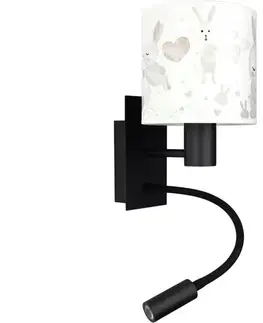 Svietidlá BRILAGI - LED flexibilná lampa BOBO 1xE27/25W/230V + LED/3W čierna/biela/zajačiky BG1558+BG5584