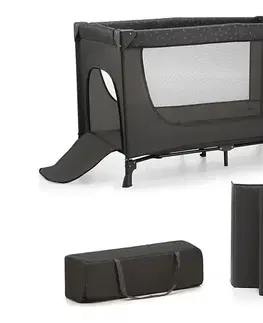 Postieľky KINDERKRAFT - Cestovná postieľka JOY šedá KLJOYLIGRY00000