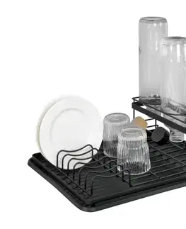 Kuchynské potreby WENKO 54798100 - Odkvapkávač na riad AMY 42,5x31,5 cm čierny 54798100
