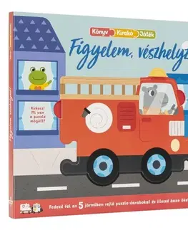 Leporelá, krabičky, puzzle knihy Figyelem, vészhelyzet! – Fedezd fel az 5 járműben rejlő puzzle-darabokat és illeszd össze őket!