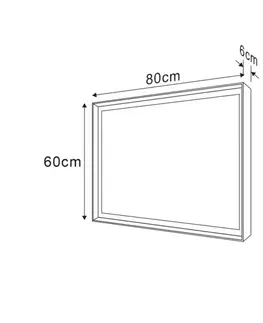 Kúpeľňové zrkadlá SAPHO - SORT zrkadlo s LED osvetlením 60x80cm, čierna mat ST080