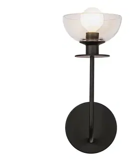 Svietidlá Elstead Alora Mood ALM-SYLVIA-1WB-BK-CL - Nástenná lampa SYLVIA 1xE14/40W/230V čierna ALM-SYLVIA-1WB-BK-CL