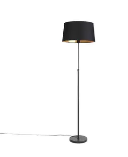 Stojace lampy Stojaca lampa čierna s čiernym tienidlom 45 cm nastaviteľná - Parte