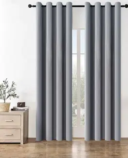 Závesy 4Home Zatemňovací záves Manila svetlosivá, 150 x 250 cm