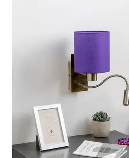 Svietidlá BRILAGI - LED Nástenná lampa NUBILA 1xE27/25W/230V + LED/3W mosadz/fialová BG1557+BG1580