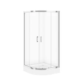 Sprchovacie kúty CERSANIT - Sprchovací kút BASIC štvrťkruh 90x185, posuv, číre sklo S158-005
