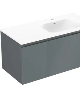 Kúpeľňový nábytok MEXEN/S - Orio kúpeľňová skrinka 100 cm s umývadlom Vela pravá, 1S, 1D, grafit mat/biela mat 91A13-10047-3-BBFF66-W23P01