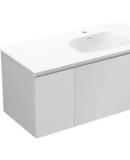 Kúpeľňový nábytok MEXEN/S - Orio kúpeľňová skrinka 100 cm s umývadlom Vela pravá, 1S, 1D, sivá mat/biela mat 91A13-10047-3-BBFF62-W23P01