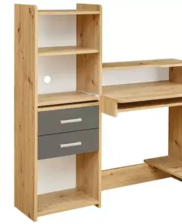 Moderné kancelárske stoly Písací stôl Adrian dub artisan/grafit