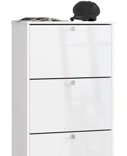Botníky Moderný, dizajnový botník LUISA60, biely lesk