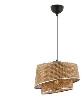 Svietidlá  Luster na lanku BARETTE 1xE27/60W/230V hnedý/lesklý chróm 390FLH2482