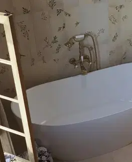 Vane Voľne stojaca vaňa SAT Mette 158x77 cm liaty mramor ľavá aj pravá SATMET1580 SATMET1580