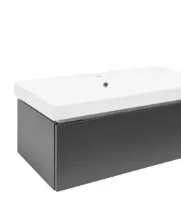 Kúpeľňový nábytok Kúpeľňová skrinka s umývadlom SAT Feel 100x30x46 cm antracit mat SATFEEL100ANTU1 SATFEEL100ANTU1