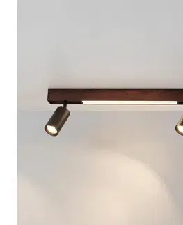 Svietidlá BRILAGI - LED Bodové svietidlo SELE 2xGU10/30W/230V + LED/15W čierna/dekor dubu WO-LEDSELE60-08-OEM