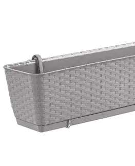 Kvetináče a truhlíky NABBI DRL500PW plastový balkónový kvetináč 49,2 cm mocca