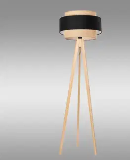 Lampy do obývačky Stojacia lampa S-SOSNA AB-TRIO JUTE/BLACK LP1