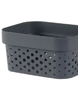 Vybavenie a dekorácie bytu Úložný box zdobený  Infinity recyklovaný 1,4l tmavosivý 25