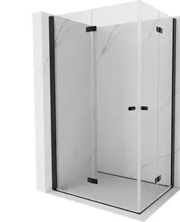 Sprchovacie kúty MEXEN/S - Mist-F Duo sprchovací kút skladacie dvere ľavá 105 x 100, transparent, čierna 8A6-105L-100P-70-00