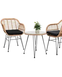 Záhradné jedálenské sety Záhradný set 2+1 D8348 polyratan Dekorhome