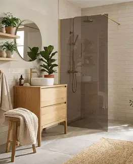Sprchové dvere REA/S - Sprchová zástena Flexi Brown / Brush Gold 80 KPL-K99275