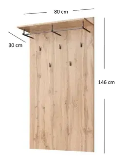 Vešiaky MARIETTA vešiakový panel 80, dub Wotan