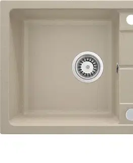 Kuchynské drezy DEANTE DEANTE - Iba sandy - Granitový drez vrátane batérie, 1 - bowl s odkvapkávačom ZRDA7113
