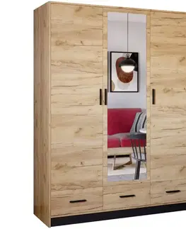 Šatníkové skrine Skriňa Sophie 150 craft/čierna