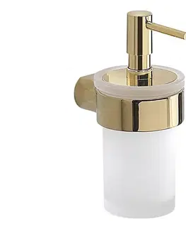 Svietidlá Gedy - Nástenný dávkovač mydla PIRENEI 110 ml mliečne sklo/zlatá PI8187