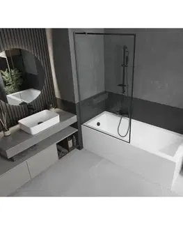 Sprchové dvere MEXEN/S - Next vaňová zástena FIX 100 x 150, čierna vzor, grafit metal 895-100-000-00-70-95
