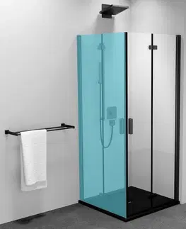Sprchovacie kúty POLYSAN - ZOOM BLACK sprchové dvere skladacie 800 pravé, číre sklo ZL4915BR