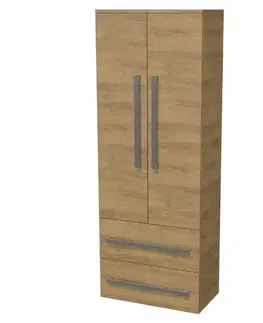 Kúpeľňový nábytok Kúpeľňová skrinka vysoká SAT Cube Way 60x163x33 cm dub Hickory CUBE3CHV60DH CUBE3CHV60DH