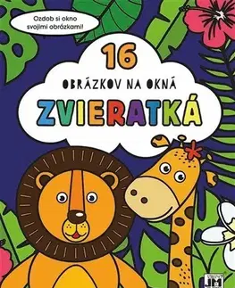 Nalepovačky, vystrihovačky, skladačky Zvieratká: 16 obrázkov na okná