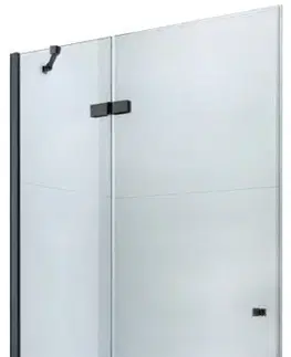 Sprchovacie kúty MEXEN - ROMA krídlové dvere 120x190 cm 6mm, čierne, transparent so stenovým profilom 854-120-000-70-00